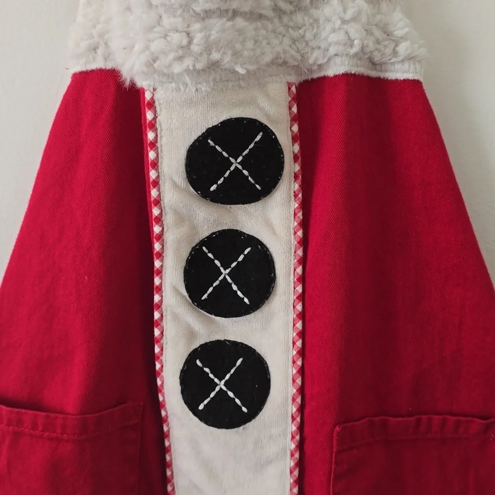 Pottery Barn Kids Santa Red and White Apron Kids One Size